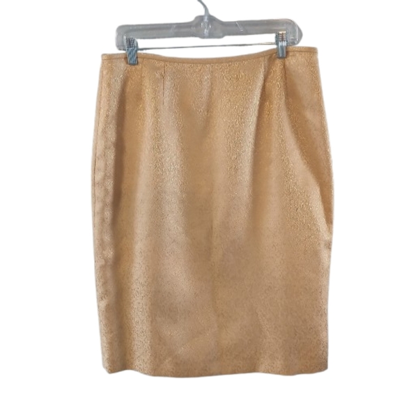 Kasper Gold Jacquard 2-piece Suit Jacket Skirt Size 12 - Picture 3 of 15